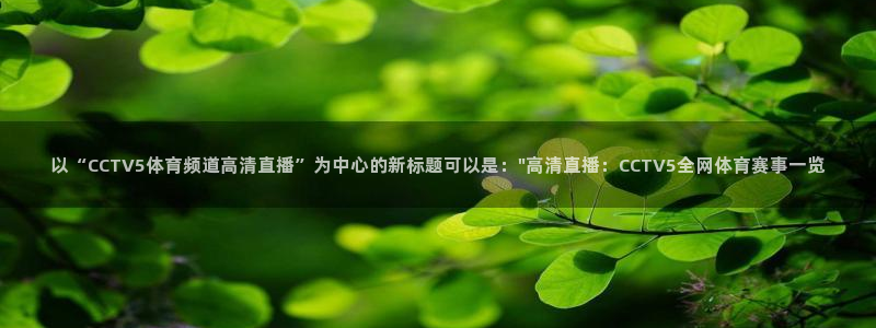 新球网直播：以“CCTV5体育频道高清直播”为中心的新标题可以是：\